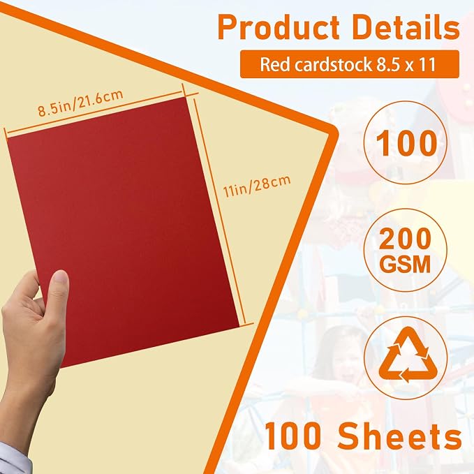 100 Sheets Christmas Red Cardstock 8.5 x 11 Certificate Paper, 75lb Heavyweight - Image 2