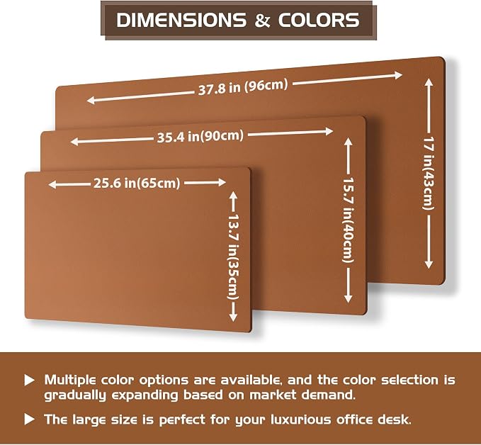 Aothia Double-Sided Desk Pad, Leather Desk Mat, Eco Cork Desk Pad Protector - Image 4