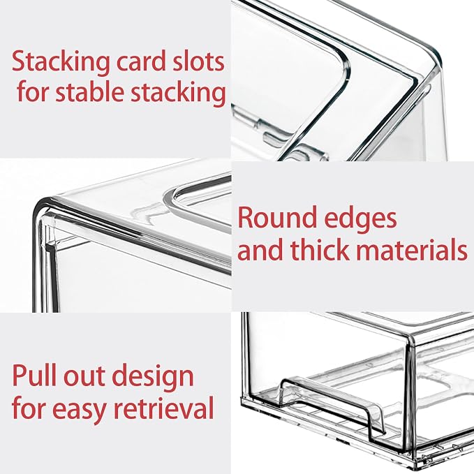 Sgoostood 6 Pack Stackable Organizer Drawers, Transparent Drawer in Home - Image 5