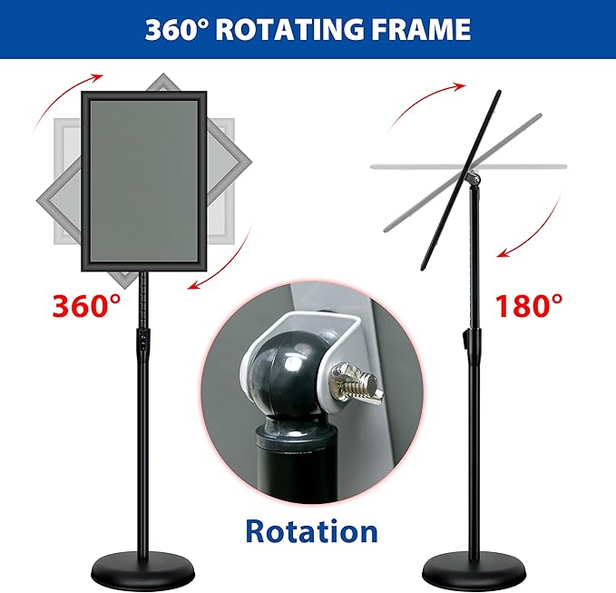 VAIIGO 6Packs 11x17 Inch Adjustable Pedestal Poster Sign Stand, Heavy Duty - Image 3