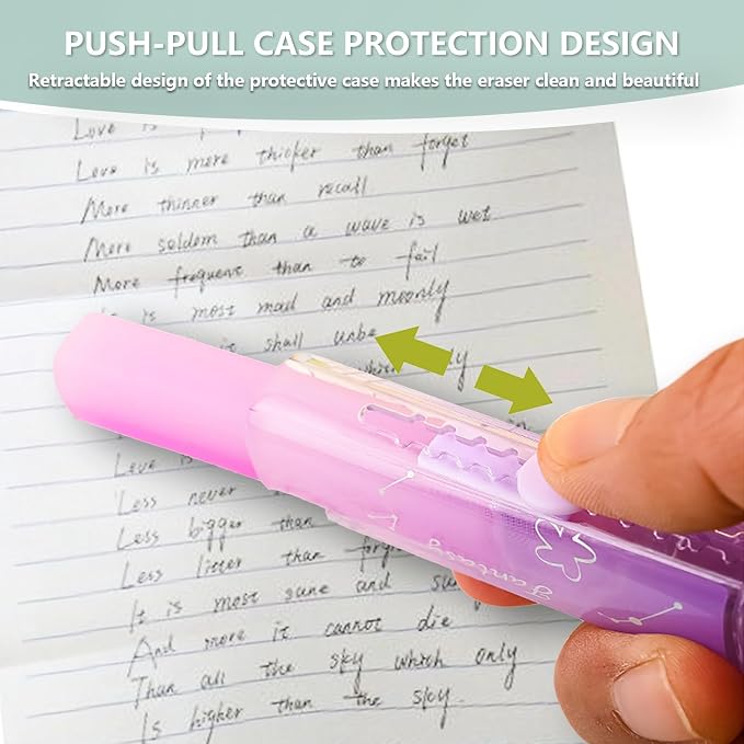 PANDENNER Retractable Pencil Eraser, Cute Erasers, Gradient Jelly Eraser - Image 4