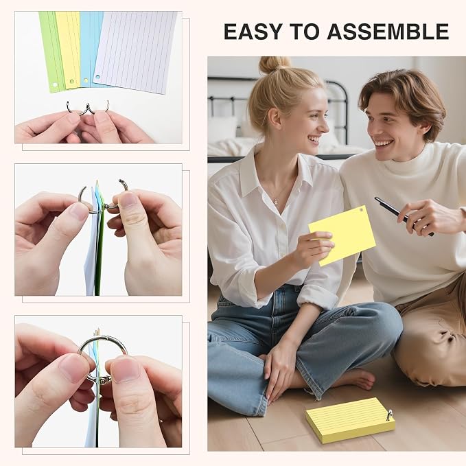 4 x 6 Inch Colored Index Cards, Ruled and Blank Note Cards - Image 6