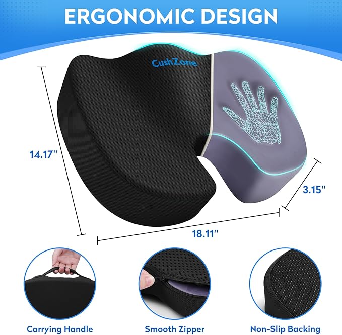 CushZone Seat Cushion, Memory Foam Cushion - Image 2