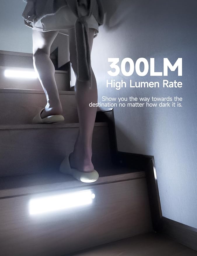 YIGER 2 Packs Under Cabinet Lights, 2000mAh Rechargeable 62 LED White Lighting - Image 6