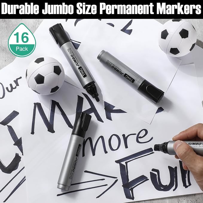 Fuutreo 16 Pcs Jumbo Size Permanent Markers Bulk Large Chisel Tip Permanent - Image 7