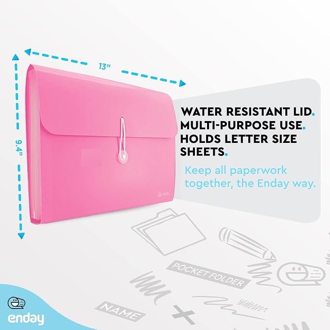 Accordion File Organizer 13 Pocket Expanding File Folder - Image 5