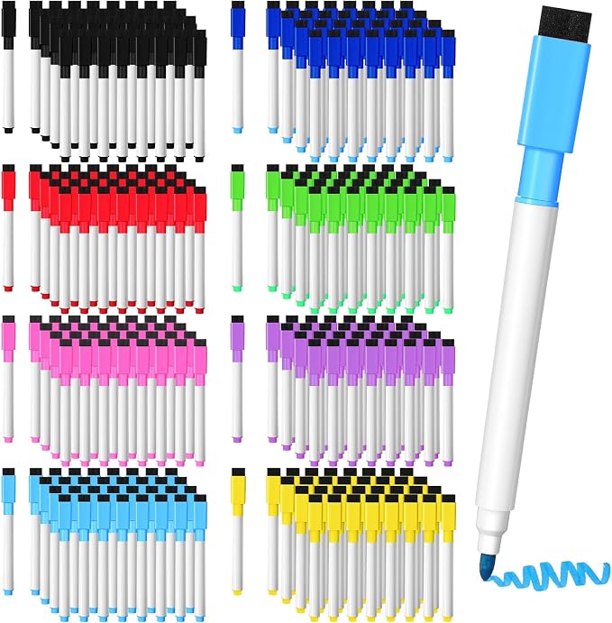 Kosiz 200 Pcs Magnetic Dry Erase Markers Fine Point Tip Whiteboard Markers by Kosiz