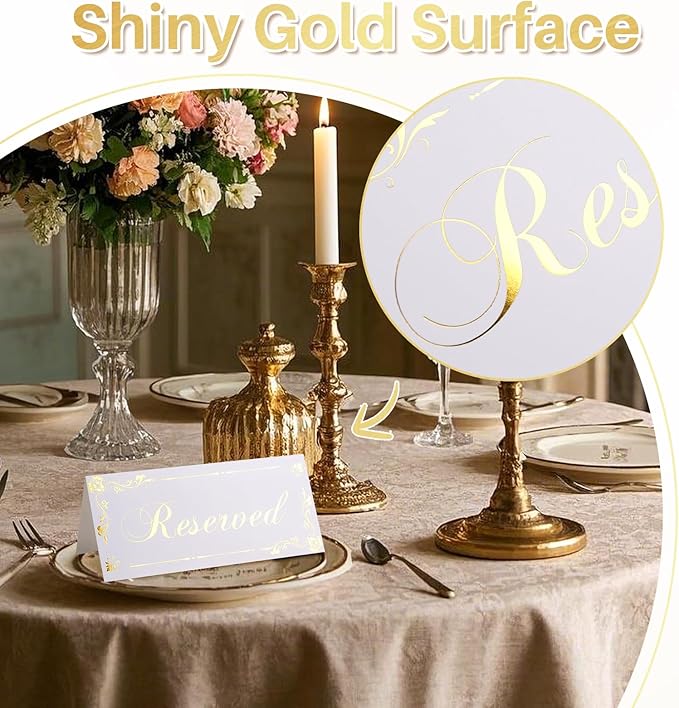 6 Pack Reserved Table Signs White Reserved Table Tent Card - Image 2