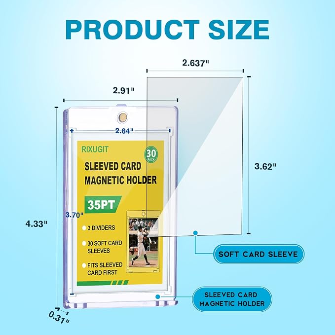 30-Pack Sleeved Card Magnetic Holders - Image 2