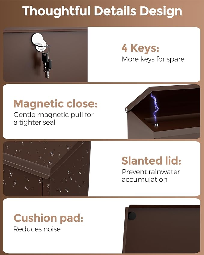 LAND·VOI Locking Wall-Mount Mailbox - Image 3