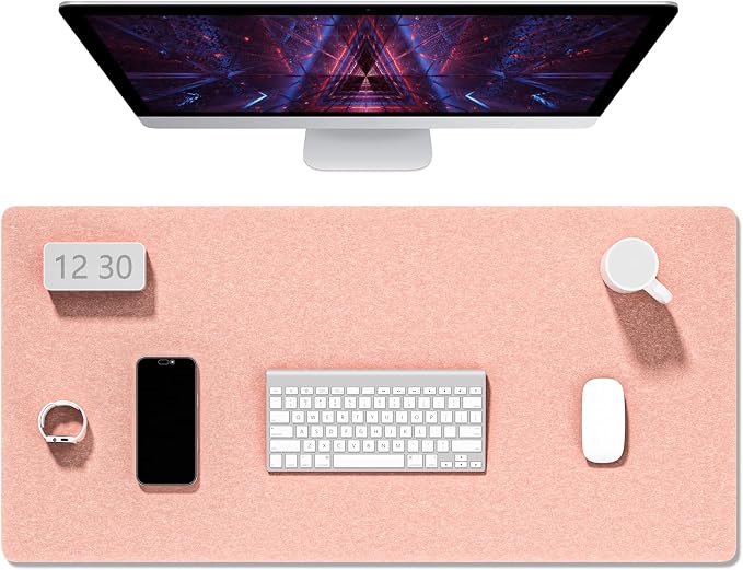 Auhoahsil Felt Desk Mat, Minimalist Large Mouse Pad XXL 35.5 x 15.7 in by Auhoahsil