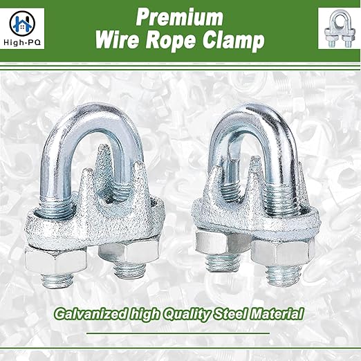 200PCS M5 Heavy Duty Wire Rope Clamps, 3/16-Inch Zinc Plated Wire Cable Clamps - Image 7