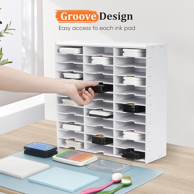 Krafetto 2 Pack 36 Grids Ink Pad Storage Rack, Wall-mountable Stamp Pad - Image 6