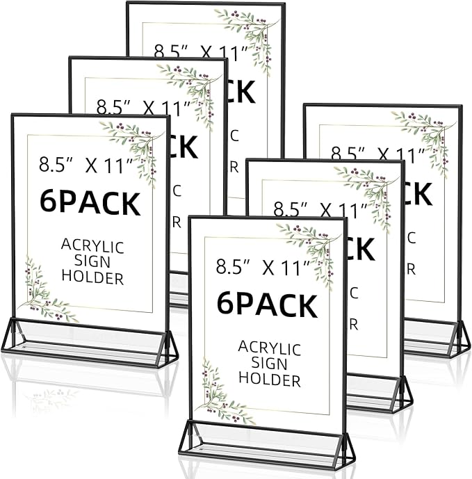 PPH-Sisy Acrylic Sign Holder 8.5X11 Clear Sign Holder, Double Sided Flyer Holder by PPH-SisyPurchaseNow