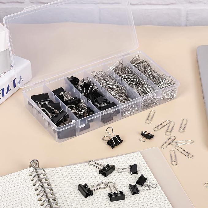 500PCS Paper Clips and Binder Clips Assorted Sizes, Office Supplies - Image 7