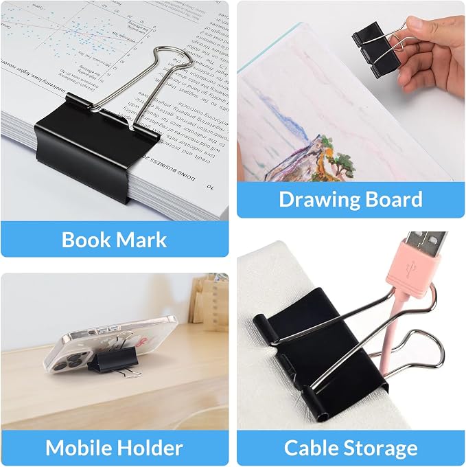 2 Inch 40 Pack Extra Large Binder Clips, Jumbo Paper Clips, Big Paper Clamps - Image 5