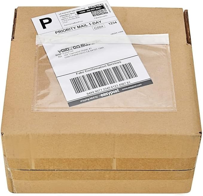 9527 Product 6" x 9" Clear Adhesive Top Loading Packing List Clear Shipping - Image 2