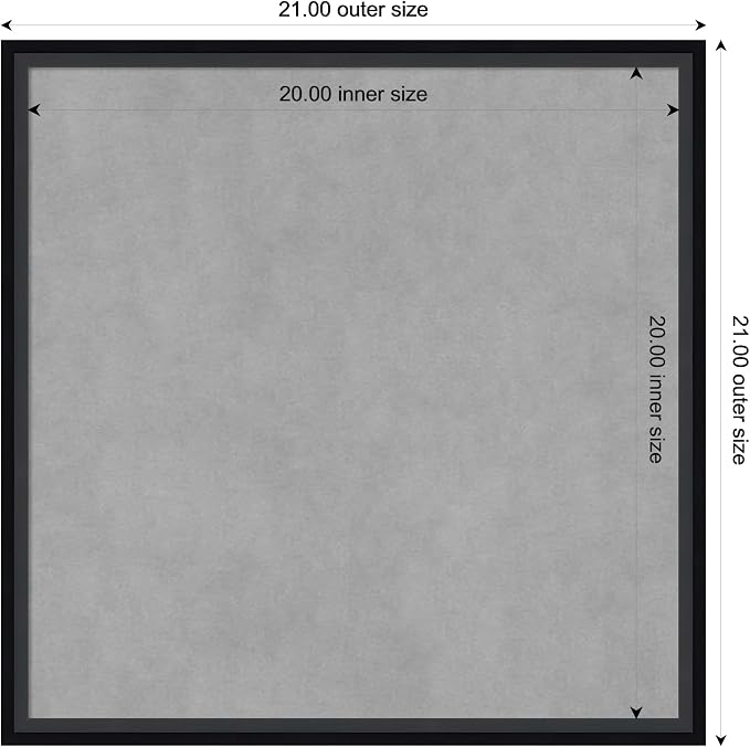 Amanti Art Black Framed Magnetic Board 21x21 Medium Vision Board - Image 4