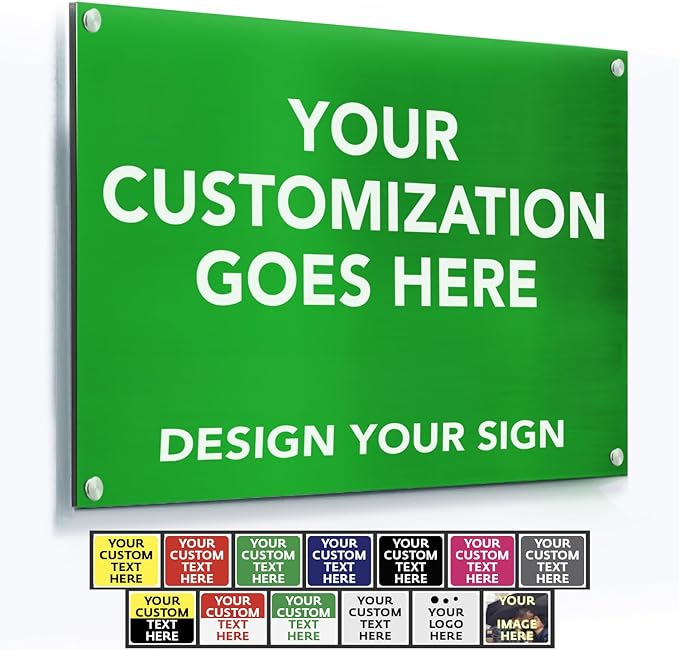 Custom Personalized Outdoor Metal Aluminum Business Signs, Waterproof White by SpeedyOrders