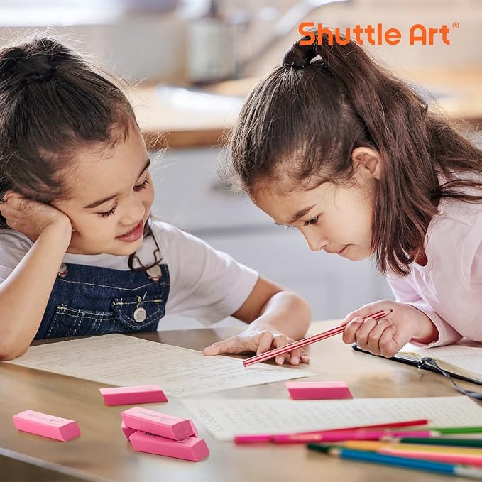 Pink Erasers, Shuttle Art 120 Pack Pink Erasers Bulk - Image 5