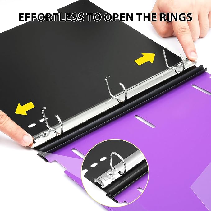 WOT I 1 Inch Telescoping 3 Ring Binder 4 Pack, Expandable Flexible Binder - Image 4