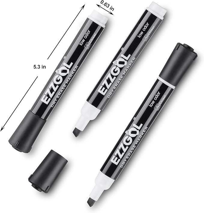 Ezzgol Dry Erase Markers Bulk, 72 Pack Black Low Odor Whiteboard Markers - Image 4