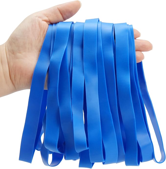 LotFancy Large Rubber Bands, Heavy Duty Blue Long Rubber Bands - Image 4