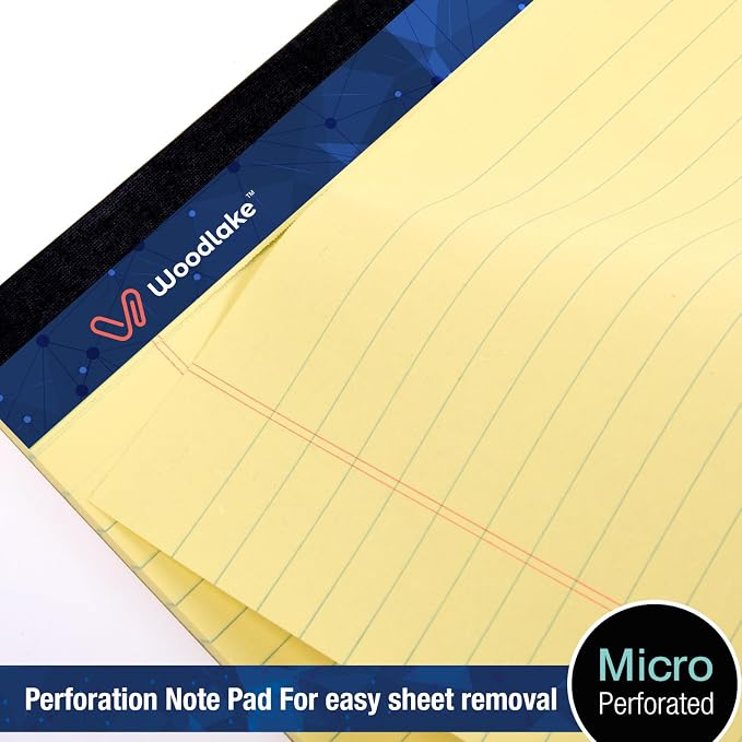 Woodlake Legal Pads 8.5 "x 14" – 6‑Pack, Wide Ruled, Premium Yellow Paper Pad - Image 4