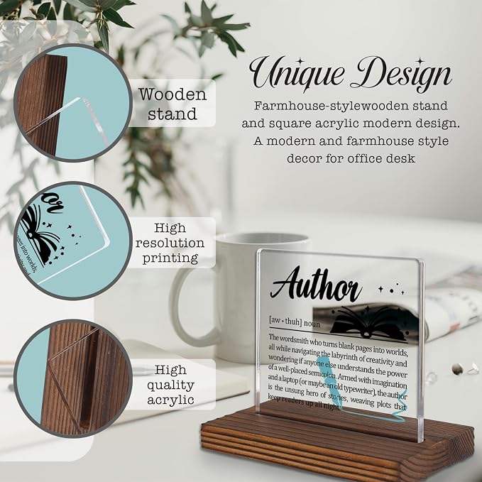 Author Gifts, Funny Desk Sign for Writers and Storytellers, Inspirational - Image 3