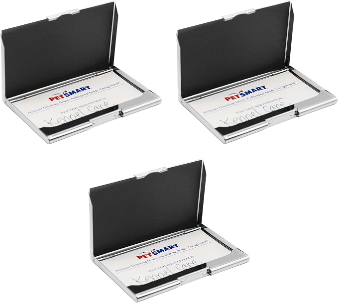 Stephanie Imports Set of 3 Slim & Minimalist Metal Business Card Holder Unisex - Image 3