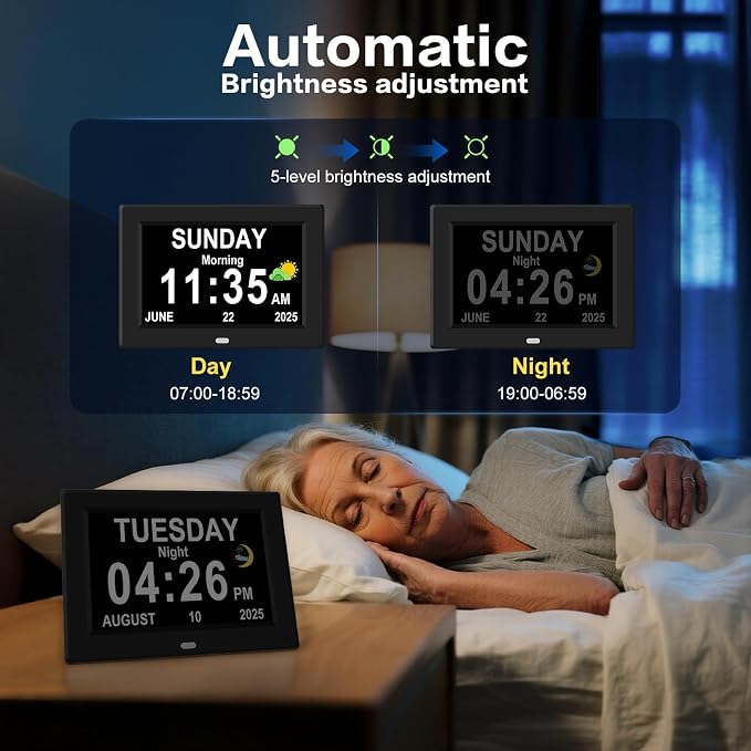 8‘’ Digital Calendar Day Clock, Gifts - Image 4