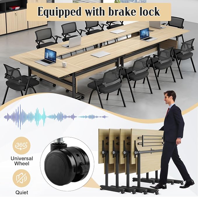 JEHUJD Conference Table, 55.1''Folding Conference Room Table - Image 4