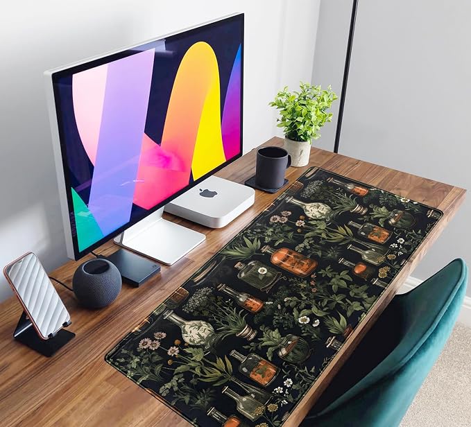 Black Aesthetics Desk Mat Mouse Pad Large Gaming Mouse Pad Desk Pad Mousepad - Image 6