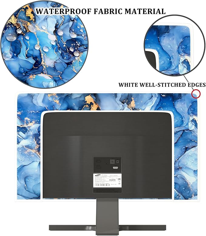 Baocicco Navy Blue Gold Marble Waterproof TV Dust Cover 80 Inch Creative - Image 3
