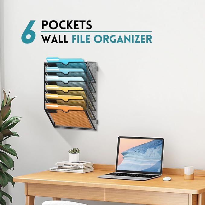 SUPEASY Wall File Organizer Mesh Office Mail Holder, Hanging Wall Organizer - Image 6