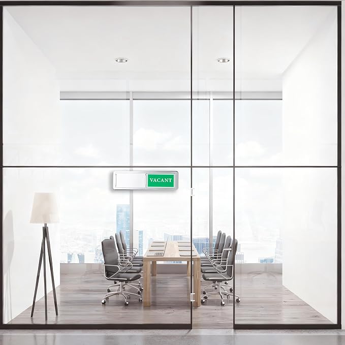 Meeting in Progress or Vacant Door Sign, Sliding Status Indicator Sign - Image 8