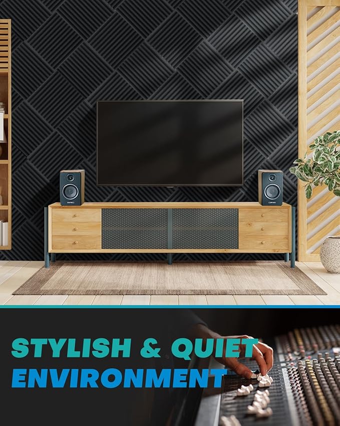 120 Pack Acoustic Foam Panels, High Density Acoustic Panels Sound Absorbing - Image 4