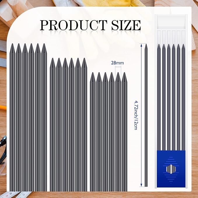 Spakon 60 Pcs 2.8mm Lead Refill Carpenter Construction Pencils Marker Lead - Image 4
