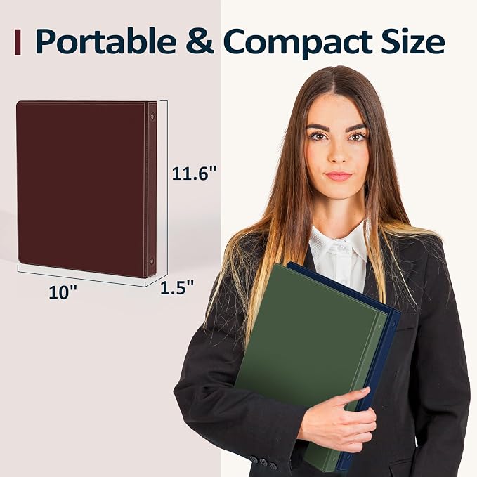 BinderX 1.5 Ring Binder, Sooez Round Ring 1.5 Inch Binders, Fits 325 Sheets of - Image 6