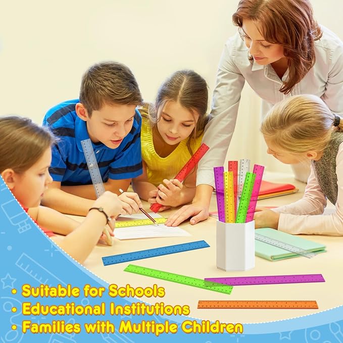 32 Pack Clear Plastic Ruler 12 Inch, Rulers Bulk - Image 7