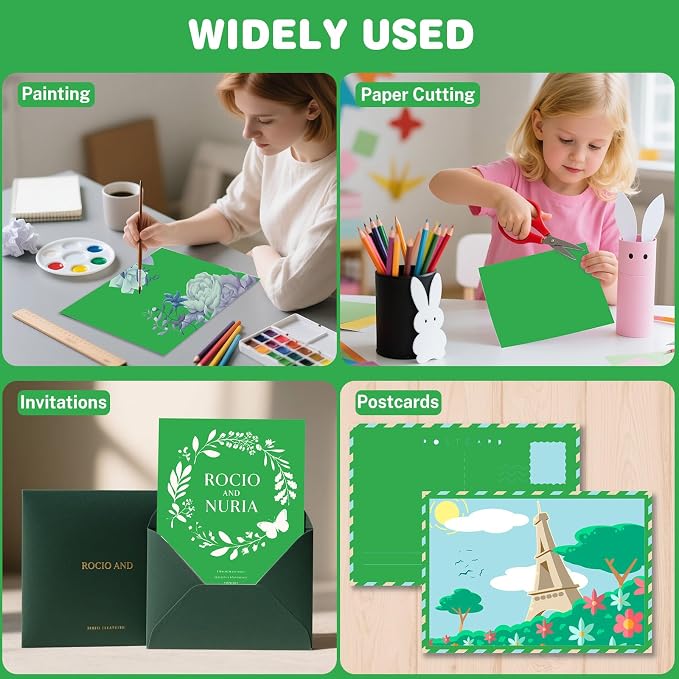 Cardstock 8.5 X 11, 40 Sheets, Christmas Green Card Stock, 75lb/ 180gsm - Image 7