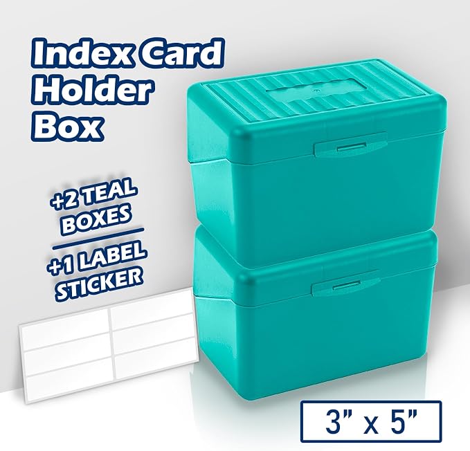 Olivo Index Card Holder Box 3x5 Flash Note Card Holder Storage File Box - Image 2