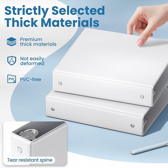 SUNEE 3 Ring Binders 1.5 Inch 10 Pack - Image 4