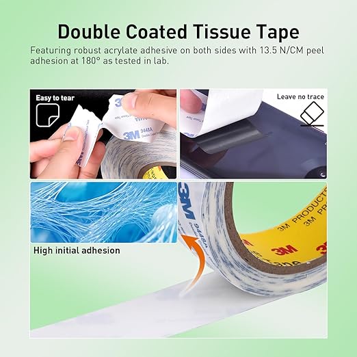 Double Sided Tape 9448A 1" x 33Ft Pack of 1 Made of 3M Super Sticky Adhesive - Image 4