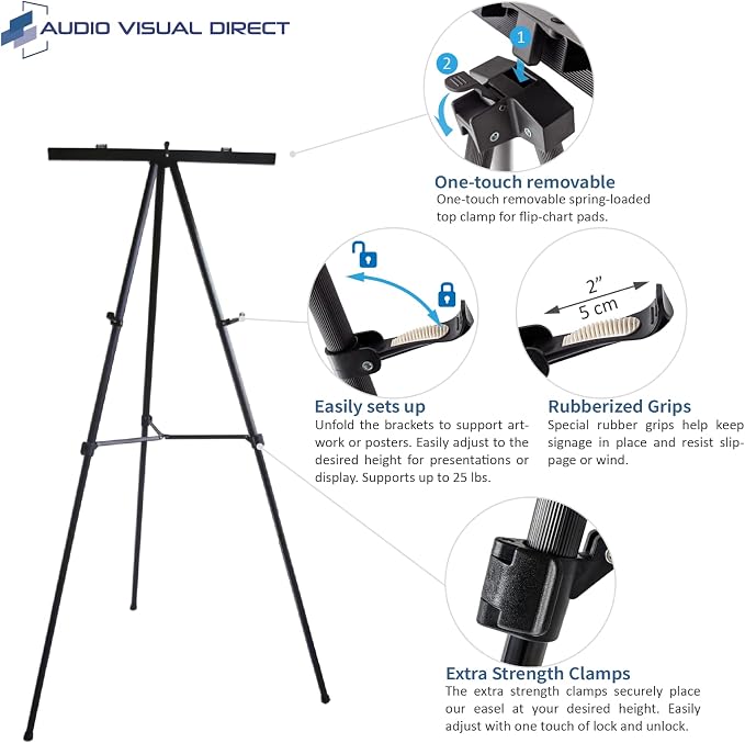 Lightweight Aluminum Flip-Chart Presentation Easel - Image 4