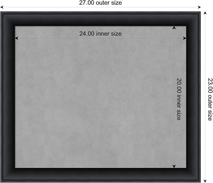 Amanti Art Black Framed Magnetic Board 23x27 Medium Vision Board - Image 3