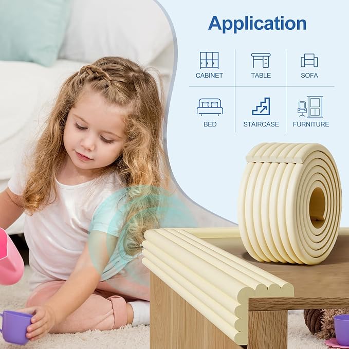 Edge Protector, Baby Proofing Baby Edge Protector Strip Safety, Soft Rubber - Image 2