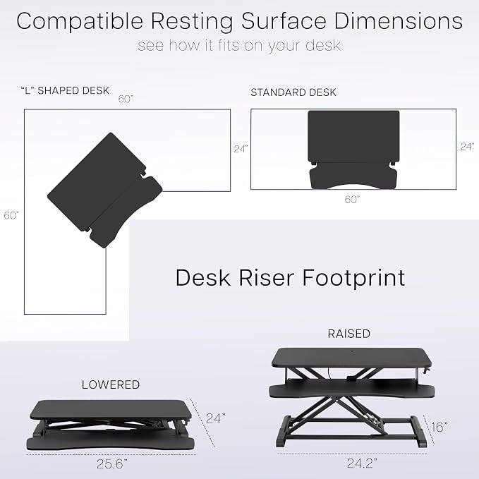 VIVO 26 inch Desk Converter, K Series, Height Adjustable Sit to Stand Riser - Image 7