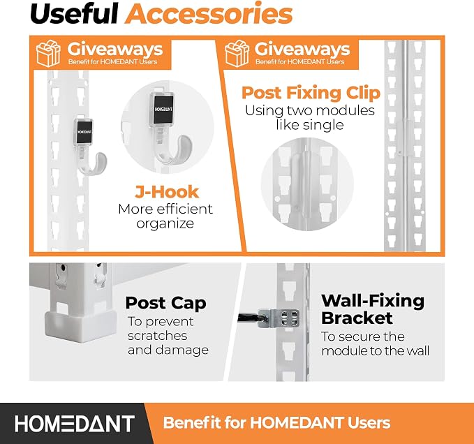 HOMEDANT 35.9" W 5 Tier Heavy Duty Garage Shelving Adjustable Metal Rack - Image 6