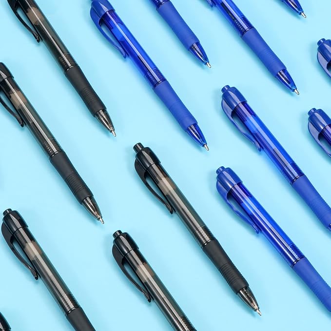 deegtran Pens Bulk, 50 Pack No Bleed Black & Blue Ink Click Pens - Image 4
